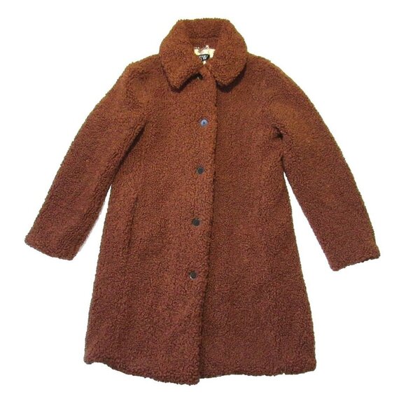 NWT J.Crew Teddy Sherpa Lady Coat in Appalachian Brown Cozy Furry Jacket S